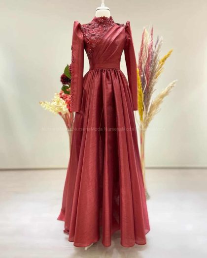 Şakayık Abiye Bordo – My Dreams Collection