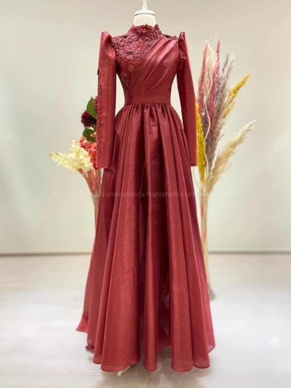 Şakayık Abiye Bordo – My Dreams Collection