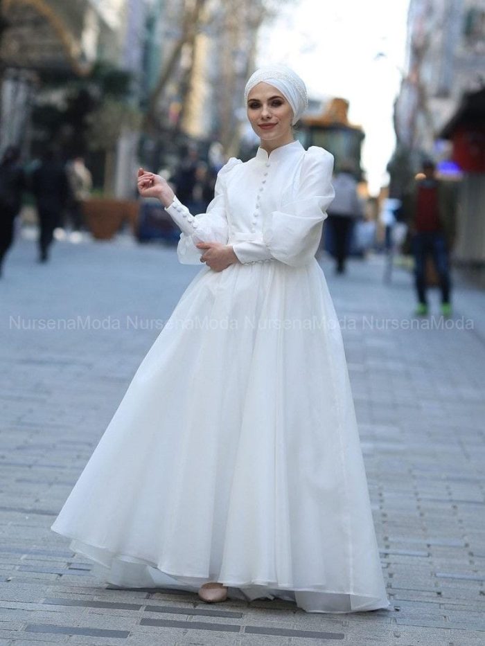 Angel Tesettür Abiye Beyaz Angel Tesettür Abiye Beyaz