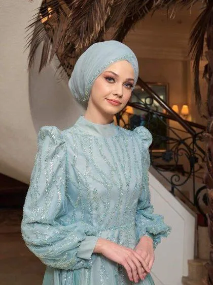 özel Tasarım Adelina Abiye Nişanlık Mint
