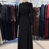 siyah şifon tesettür abiye elbise kampanyalı